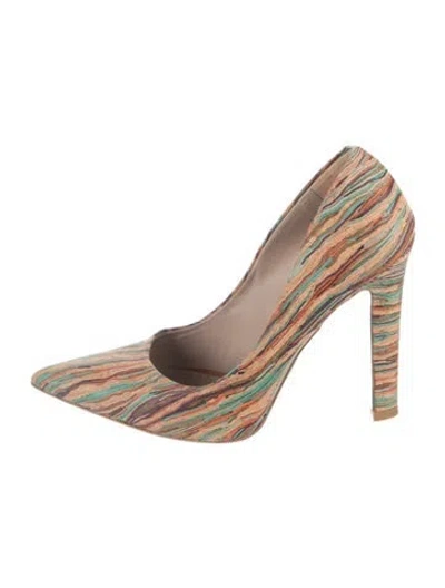 Pre-owned Donald Pliner Printed Slingback Pumps In Multi