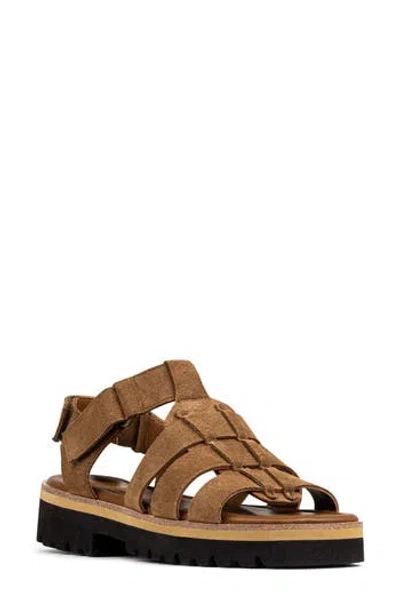 Donald Pliner Pryme Lug Sole Fisherman Sandal In Saddle