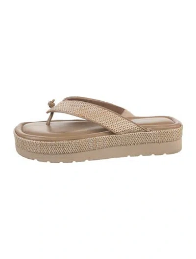 Pre-owned Donald Pliner Raffia Flip Flops In Neutrals