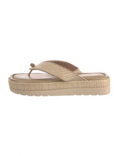 Pre-owned Donald Pliner Raffia Flip Flops In Neutrals