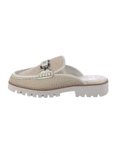 Pre-owned Donald Pliner Raffia Mules In Neutral
