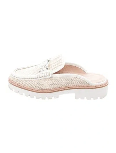 Pre-owned Donald Pliner Raffia Mules In Neutral