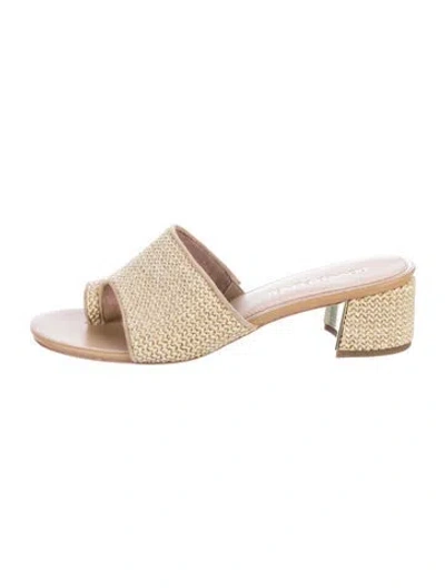 Pre-owned Donald Pliner Raffia Slides In Neutrals
