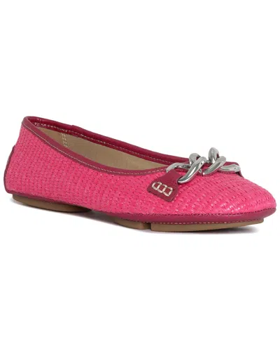 Donald Pliner Raya Raffia Ballerina In Pink