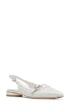 Donald Pliner Rozamay Pointed Toe Slingback Flat In White