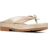 Donald Pliner Seena Fifi Platform Wedge Flip Flop In Platino