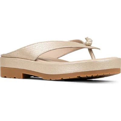 Donald Pliner Seena Fifi Platform Wedge Flip Flop In Platino