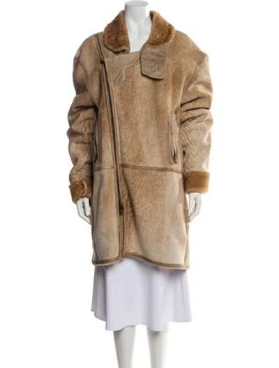 Pre-owned Donald Pliner Shearling Coat In Neutrals