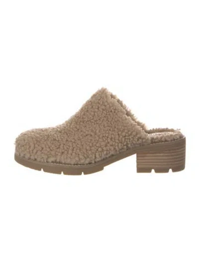 Pre-owned Donald Pliner Shearling Mules W/ Tags In Neutral