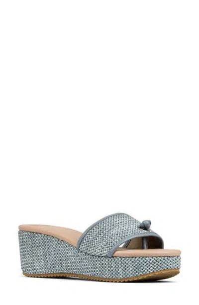 Donald Pliner Silli Platform Wedge Sandal In Denim