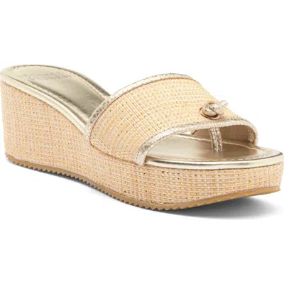 Donald Pliner Silli Wedge Sandal In Platino