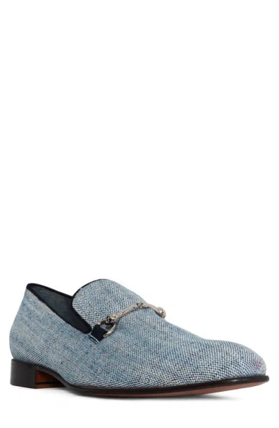 Donald Pliner Skull Bit Loafer In Denim