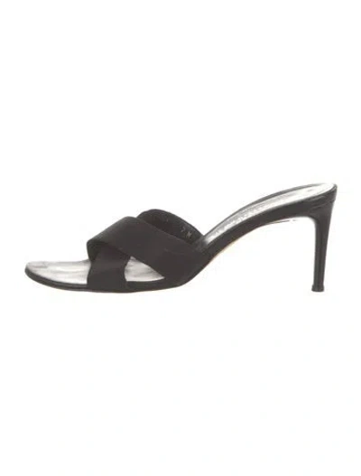 Pre-owned Donald Pliner Slides In Black