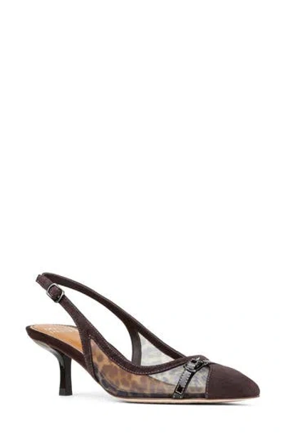 Donald Pliner Slingback Kitten Heel Pump In Brown