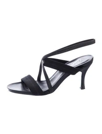 Pre-owned Donald Pliner Slingback Sandals In Black