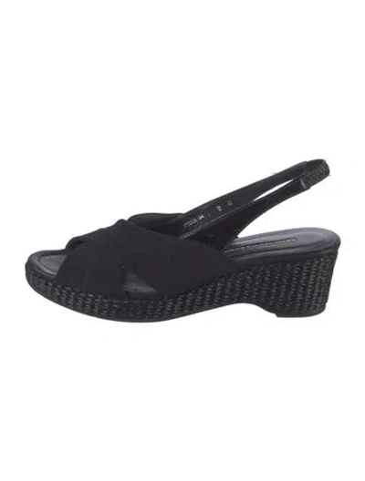 Pre-owned Donald Pliner Slingback Sandals In Black