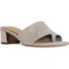 Donald Pliner Snakeskin Embossed Block Heel Sandal In Light Taup