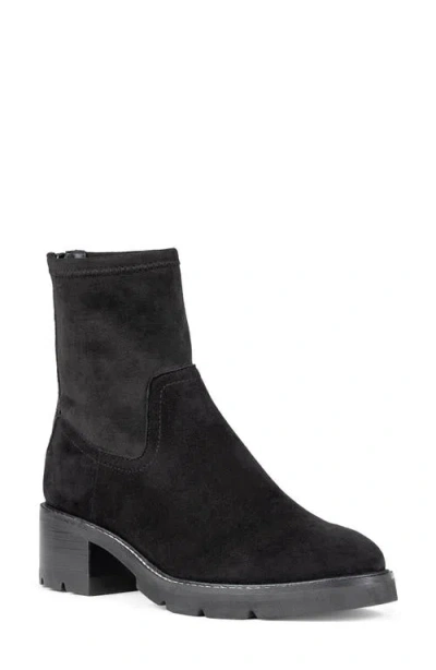 Donald Pliner Snakeskin Embossed Trim Boot In Black
