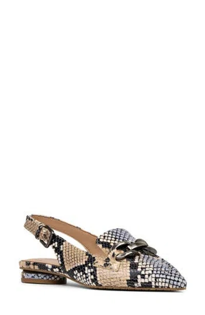 Donald Pliner Snakeskin Print Slingback Loafer Mule In Blue