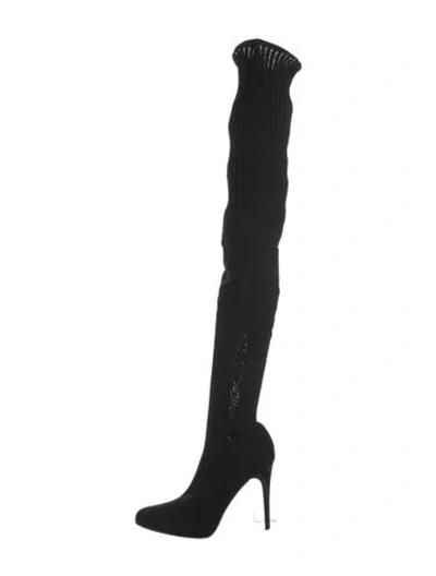 Pre-owned Donald Pliner Sock Boots In Black