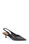 Donald Pliner Sodashi Snakeskin Embossed Pointed Toe Slingback Pump In Black