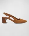 DONALD PLINER SONG MIXED LEATHER SLINGBACK PUMPS