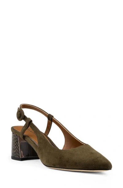 Donald Pliner Song Slingback Pointed Toe Pump In Military Green