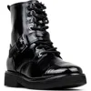 Donald Pliner Speed Lace Up Buckle Boot In Black