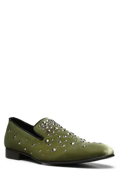 Donald Pliner Spencer Studded Loafer In Green
