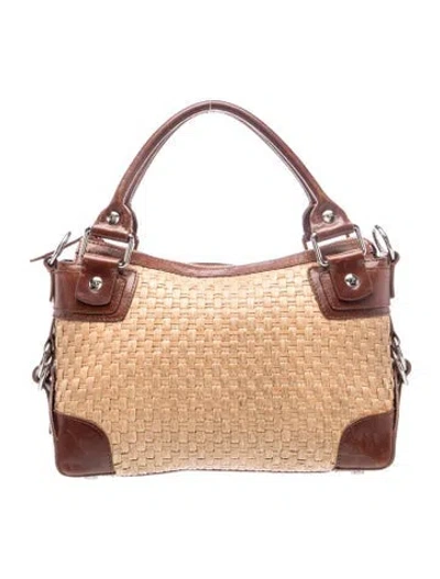 Pre-owned Donald Pliner Straw Top Handle Bag In Brown