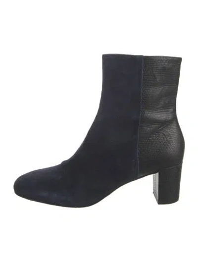 Pre-owned Donald Pliner Suede Animal Print Boots In Blue
