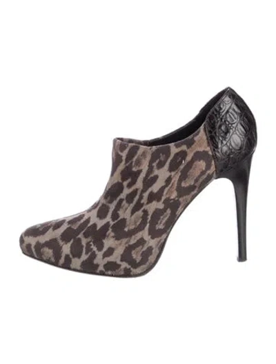 Pre-owned Donald Pliner Suede Animal Print Pumps In Brown