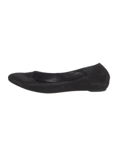 Pre-owned Donald Pliner Suede Ballet Flats In Black