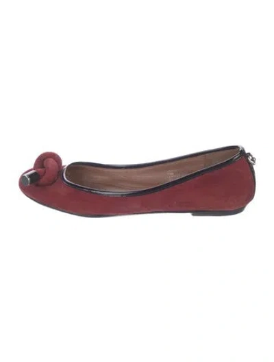 Pre-owned Donald Pliner Suede Ballet Flats In Red