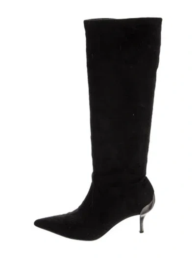 Pre-owned Donald Pliner Suede Boots In Black