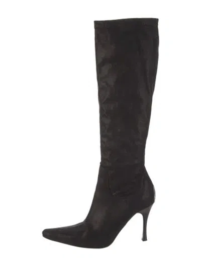 Pre-owned Donald Pliner Suede Boots In Black