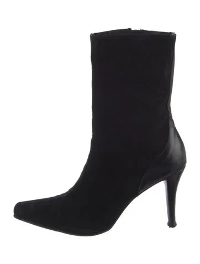 Pre-owned Donald Pliner Suede Boots In Black