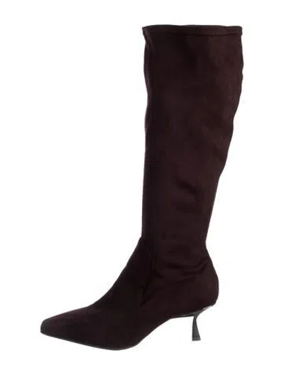 Pre-owned Donald Pliner Suede Boots In Burgundy