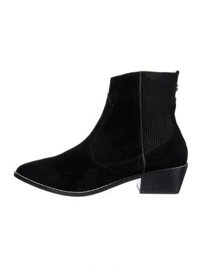 Pre-owned Donald Pliner Suede Chelsea Boots In Black