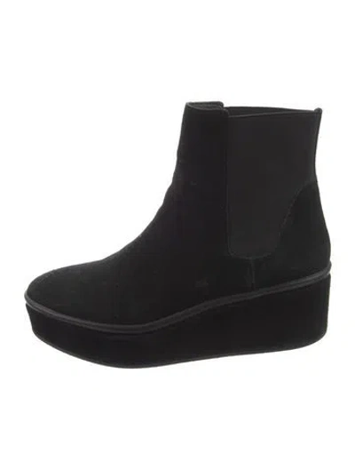 Pre-owned Donald Pliner Suede Chelsea Boots In Black