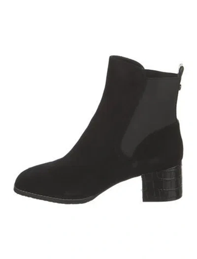 Pre-owned Donald Pliner Suede Chelsea Boots In Black
