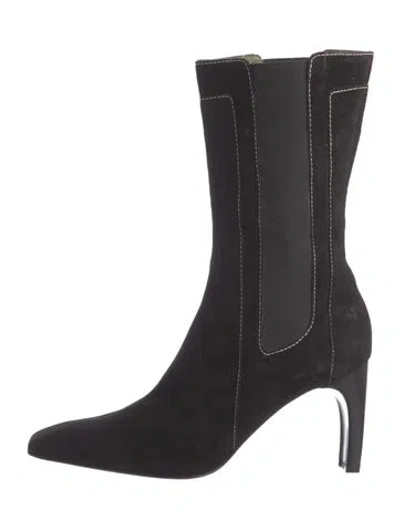 Pre-owned Donald Pliner Suede Chelsea Boots In Black