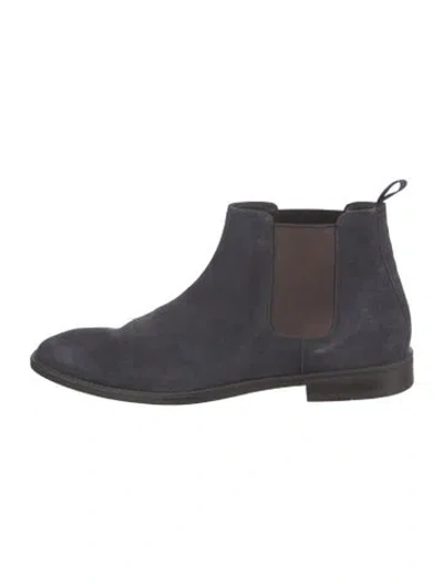 Pre-owned Donald Pliner Suede Chelsea Boots In Blue