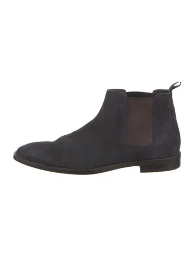 Pre-owned Donald Pliner Suede Chelsea Boots In Blue