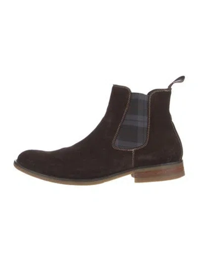 Pre-owned Donald Pliner Suede Chelsea Boots In Brown