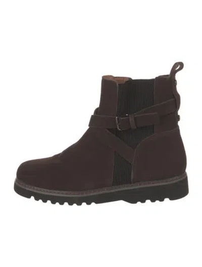 Pre-owned Donald Pliner Suede Chelsea Boots In Brown