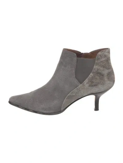 Pre-owned Donald Pliner Suede Chelsea Boots In Grey