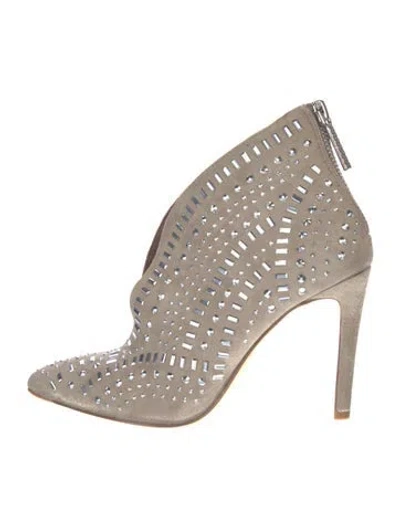 Pre-owned Donald Pliner Suede Colorblock Pattern Boots In Neutral