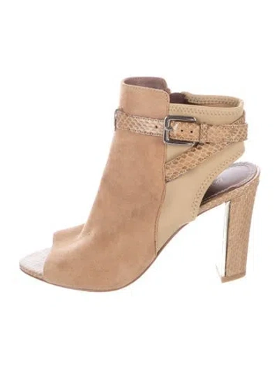 Pre-owned Donald Pliner Suede Colorblock Pattern Slingback Pumps In Neutral