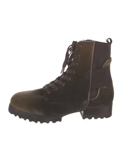 Pre-owned Donald Pliner Suede Combat Boots In Brown